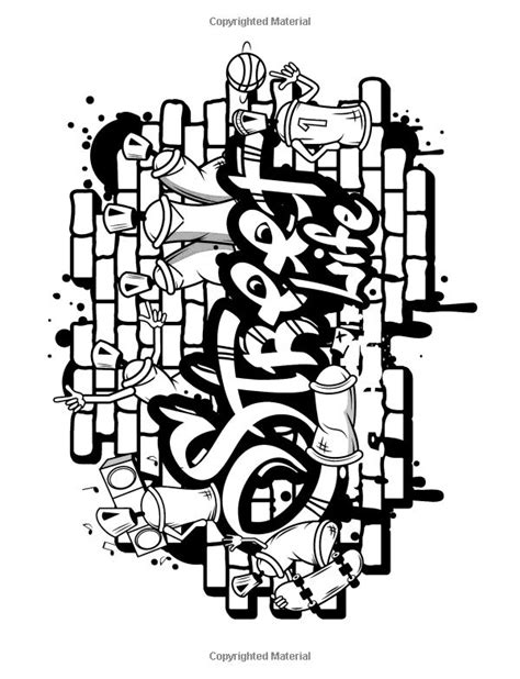 Graffiti Coloring Books for Adults: Illustrated Designs