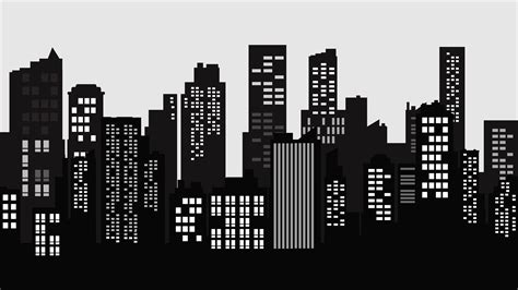 Silhouette City landscape. Modern building architecture Urban cityscape. 602532 Vector Art at ...