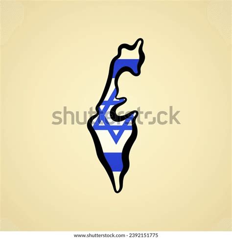 Map Israel Flag Black Outline Stock Vector (Royalty Free) 2392151775 | Shutterstock