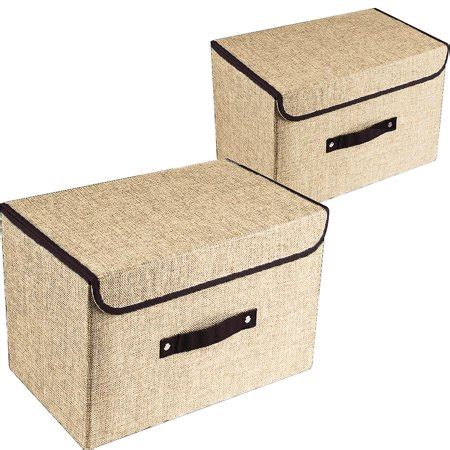 2-piece Set Large Storage Boxes With Lids And Handles, Collapsible ...