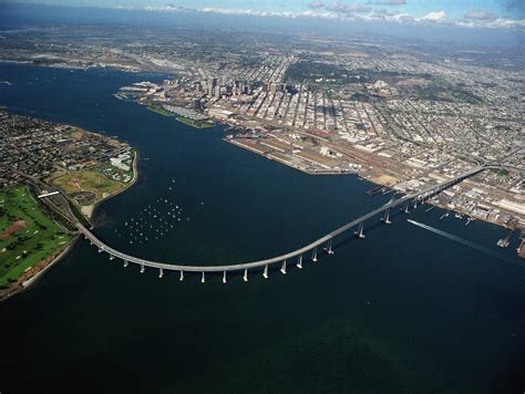 Aerial photo of San Diego Coronado Bay Bridge - Mai Tai Yacht Charters