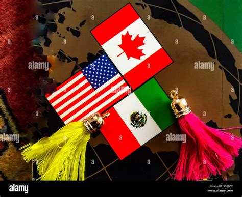 The world of NAFTA, USMCA now, three countries three flags in an iconic ...