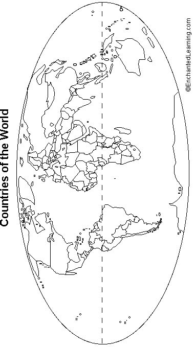 World Political Outline Map: EnchantedLearning.com