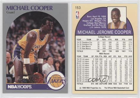 1990-91 NBA Hoops #153 Michael Cooper Los Angeles Lakers Basketball ...