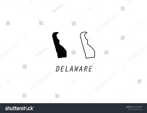 Delaware Outline Map State Shape Usa Stock Vector (Royalty Free) 1206309889 | Shutterstock