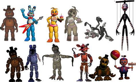 Fnaf 2 All Animatronics Full Body by fnatirfan on DeviantArt