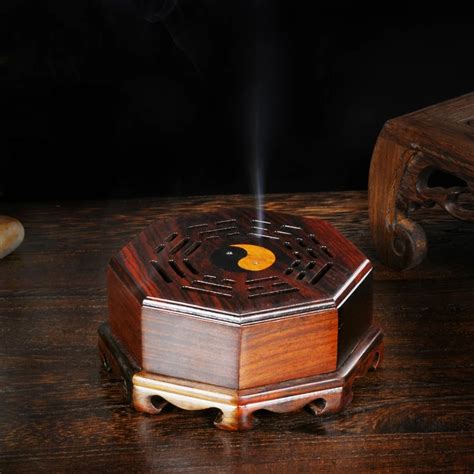 PINNY Large Cutout Wooden Incense Burner Wood Crafts Buddhist Incense ...