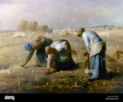 MILLET: THE GLEANERS, 1857. /nCanvas by Jean Francois Millet Stock ...