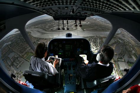 View from a blimp's cockpit during flight. Flight, Views