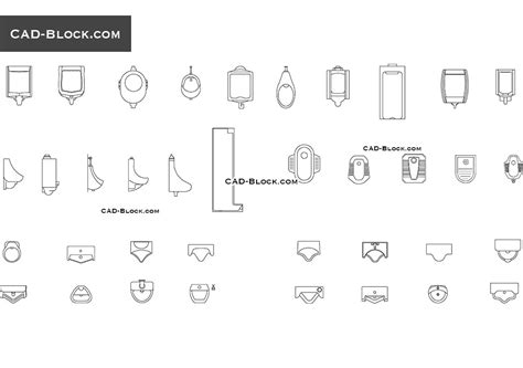 Floor Mounted Urinal Cad Block – Two Birds Home