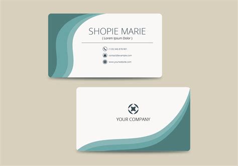 Teal Business Card Template Vector - Download Free Vectors with regard ...