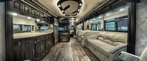 Bentley Class A Diesel Pusher Motorhome Nexus RV slides interior fireplace kitchen | Ideal RVs ...