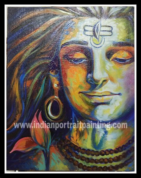 Canvas oil paintings artist - knife art abstract lord shiva - Custom Bollywood Posters Studio