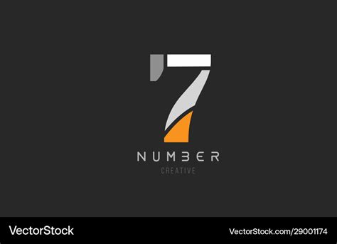 Number 7 seven for company logo icon design Vector Image