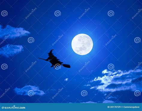 Halloween Witch Flying On Broomstick Royalty Free Stock Images - Image ...