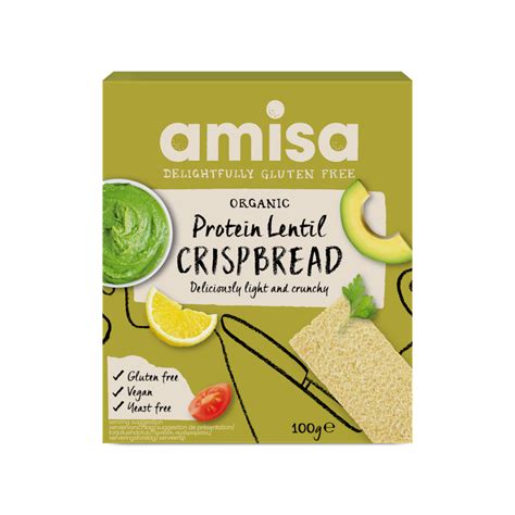 Amisa Organic Gluten Free Protein Lentil Crispbread - Wholeness