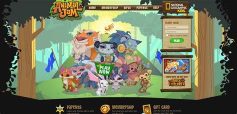 an animal jam website with many different animals on the screen and in front of it is a sign ...