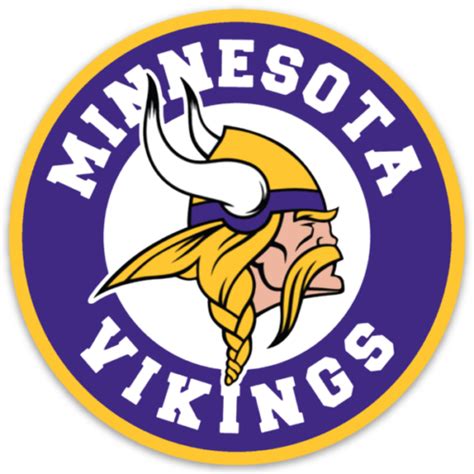 Minnesota Vikings Logo with Norseman Type NFL Football Die-cut Round ...