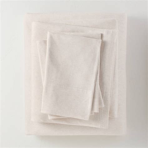 Queen Jersey Solid Sheet Set Natural - Casaluna™ | Solid sheet sets ...