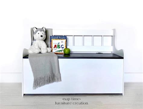 Graphite and Brushable White Enamel Toy Chest | General Finishes Design Center