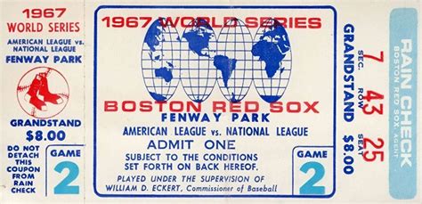 1967 BOSTON RED SOX Print / World Series Game Ticket Vintage | Etsy