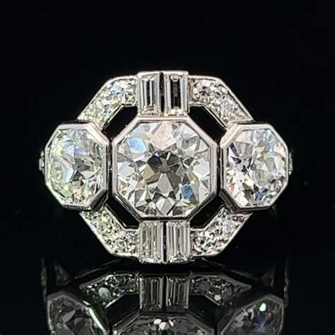 Art Deco Platinum Diamond Cluster Ring | Gerard McCabe Antiques