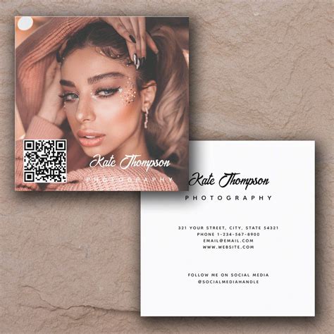 Script Photo QR Code Social Media Photography Square Business Card | Zazzle in 2023 | Social ...