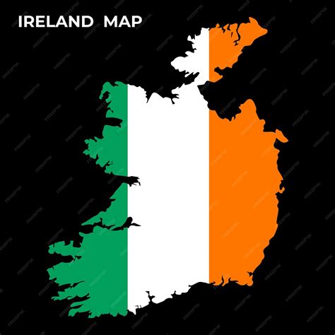 Premium Vector | Ireland national flag map design illustration of ireland country flag inside ...