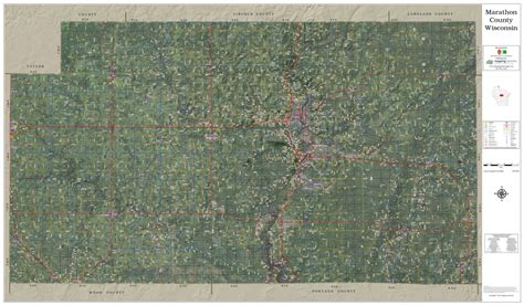 Marathon County Wisconsin 2021 Aerial Wall Map | Mapping Solutions