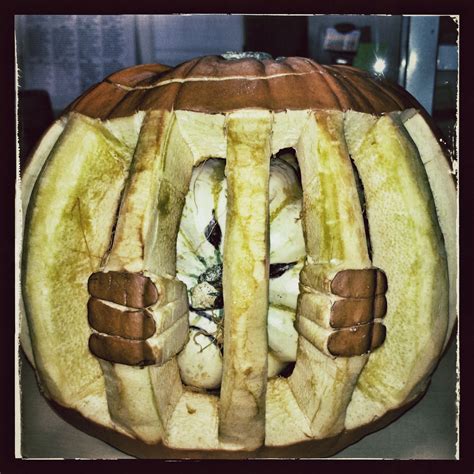 Trapped prisoner pumpkin in a pumpkin carving. Halloween competition winner 2014! | Pumpkin ...