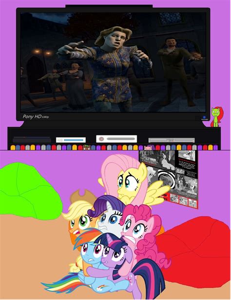 ponies watch shrek thriller by amyrosefan17 on DeviantArt