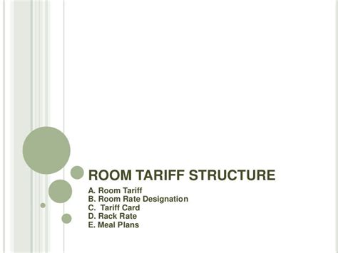 Room tariff structure