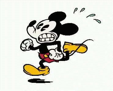 Mickey Mouse Running Away