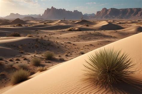 Premium AI Image | Desert landscape barren region with meticulous attention