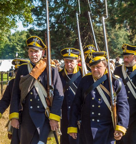 A reenactment group in 19th century Prussian army uniform … | Flickr