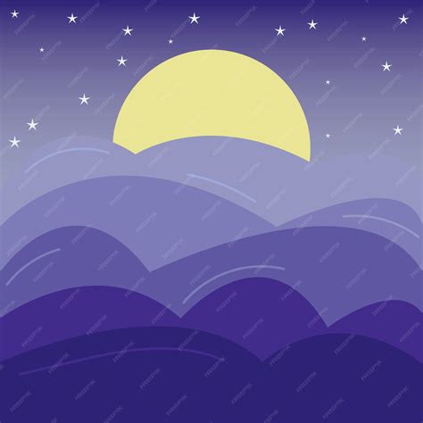 Premium Vector | Illustration of night sky with stars and clouds