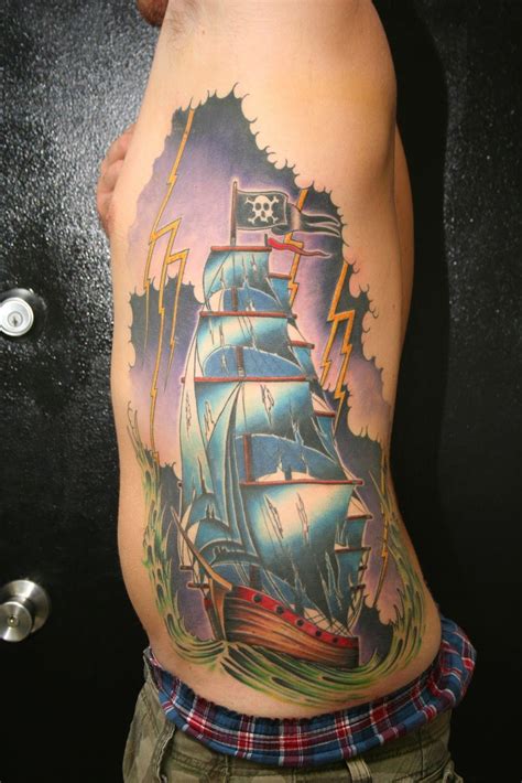 ghost pirate ship tattoo meaning | Ship tattoo, Pirate ship tattoo ...