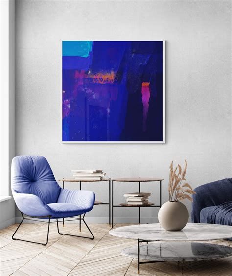 Modern Vibrant Blue Abstract Art Print Painting Printable - Etsy