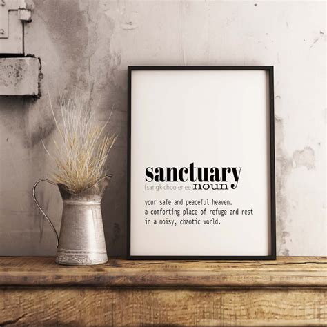 Sanctuary Definition Print Printable Modern Dictionary Wall - Etsy