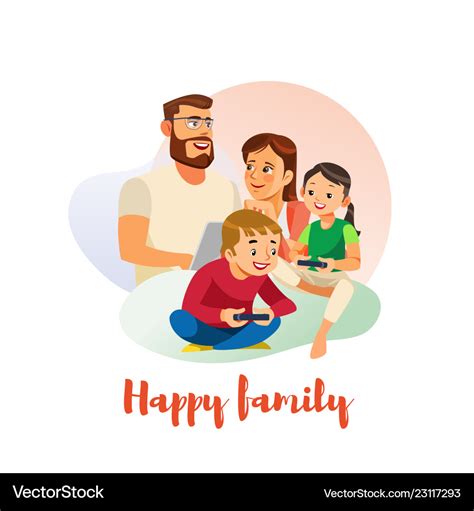 Happy family spending time together concept Vector Image