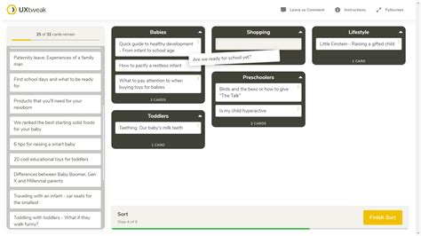 Card Sorting Examples and Exercises | UXtweak