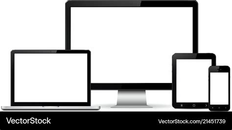 Computer display laptop tablet and mobile phone Vector Image