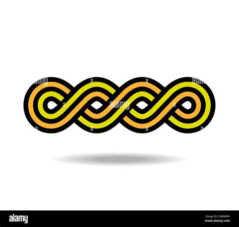 Linear Celtic or Greek colorful pattern woven from three lines. Infinity symbol. Mobius loop ...