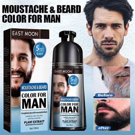 Cheap Maijiabao 100ml Men Beard & Mustache Dye Color Shampoo Natural Black Darkening | Joom