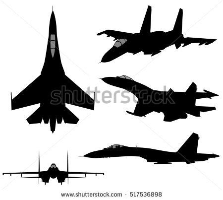 Fighter Jet Silhouette Vector at Vectorified.com | Collection of ...