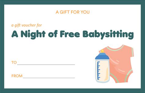 Babysitting Voucher Template - 10 Free PDF Printables | Printablee