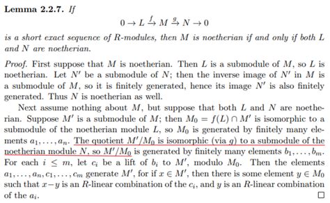 abstract algebra - Characterization of noetherian modules via short ...