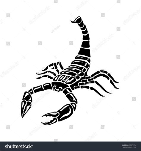 Black White Scorpion Tattoos Zodiac Sign Stock Vector (Royalty Free ...