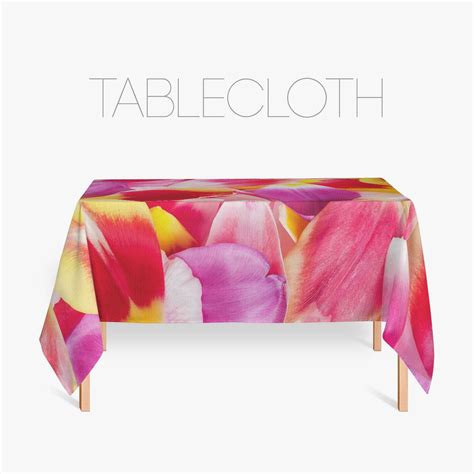 Tulip Petals Table Cover, Pink Tablecloth, Gift For Her, Pink Kitchen Decor, Fabric Tablecloths ...