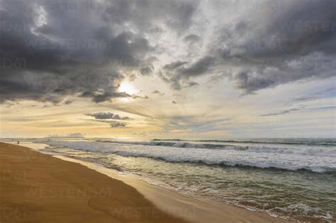 USA, Hawaii, Kauai, Polihale State Park, Polihale Beach at sunset stock photo